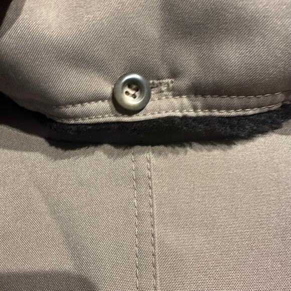 La Sport Large Vintage Ladies Jacket 60's Khaki Black Faux Fur Removable Hood - Picture 7 of 14